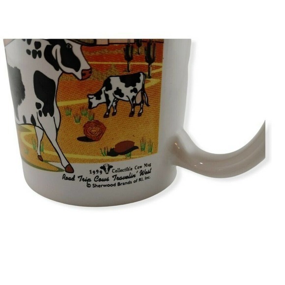 Vintage Road Trip Cows Travelin' West‎ Coffee Mug 1999 Collectible Cow Mug - Picture 5 of 7